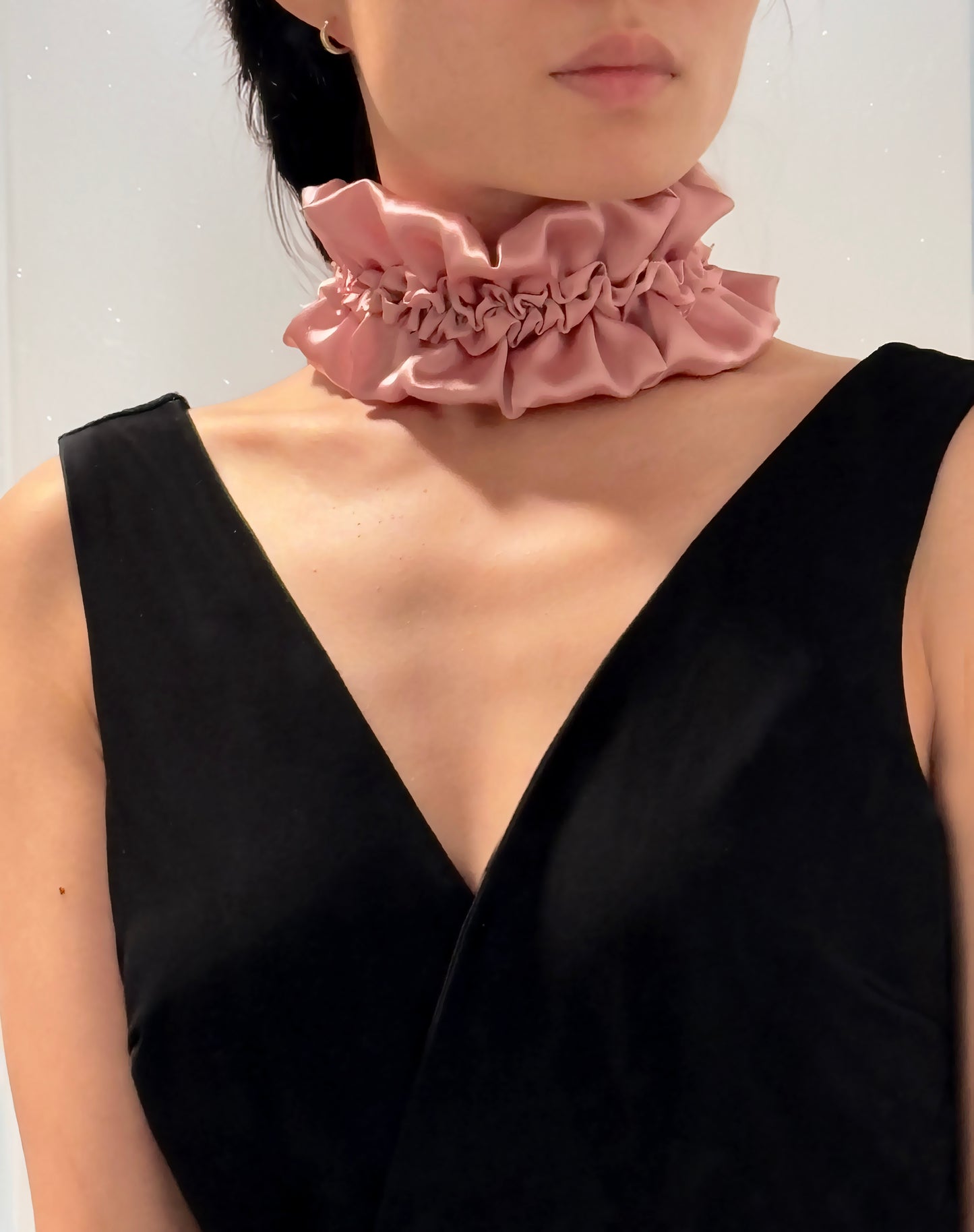 Dusty Rose Soft All Pink Choker Necklace