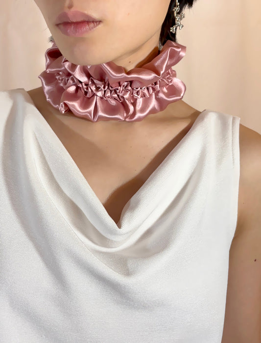 Dusty Rose Soft All Pink Choker Necklace